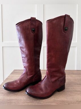 Frye Cognac Melissa Riding Boot Size 6.5